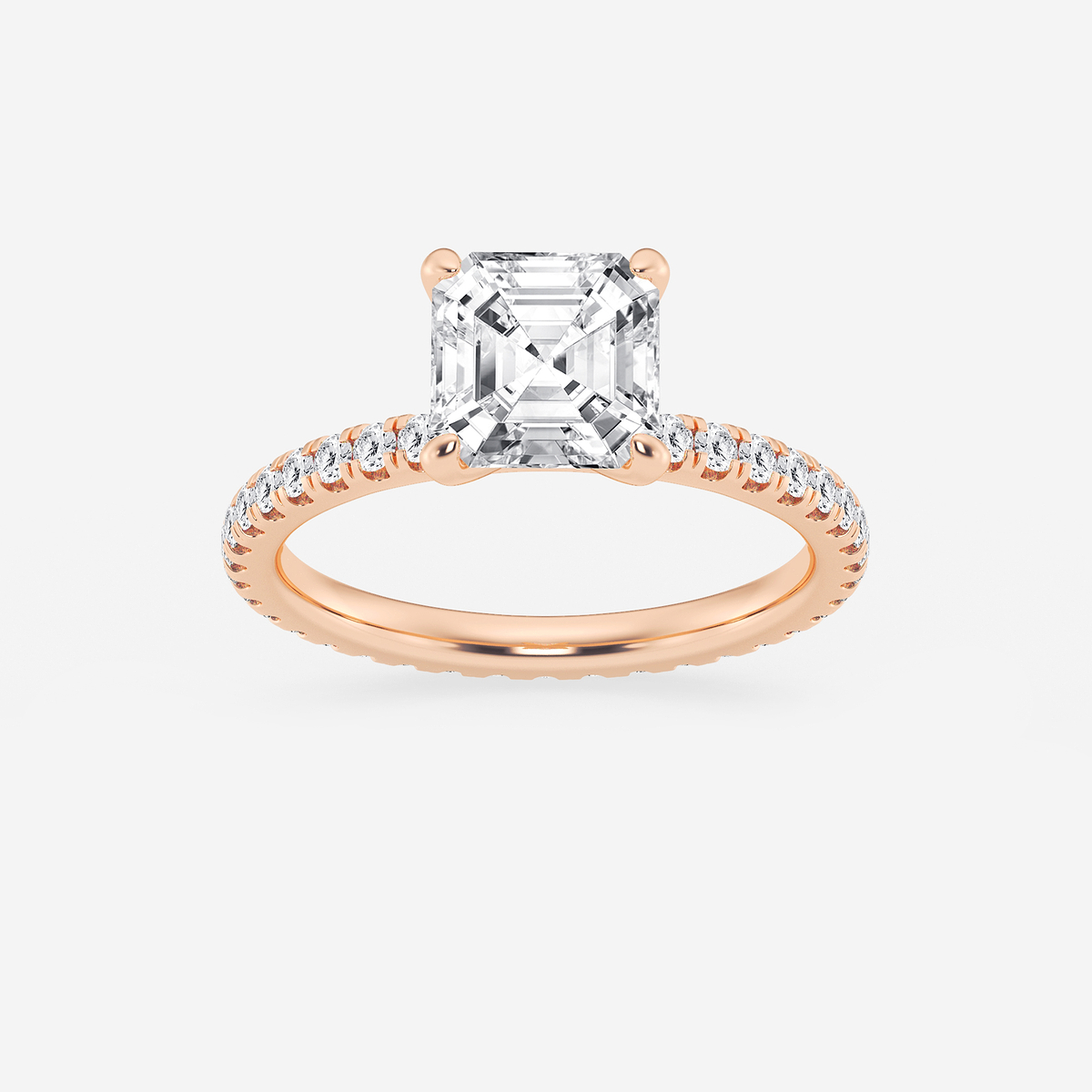 2 1/2 ctw Asscher Lab Grown Diamond Eternity Engagement Ring